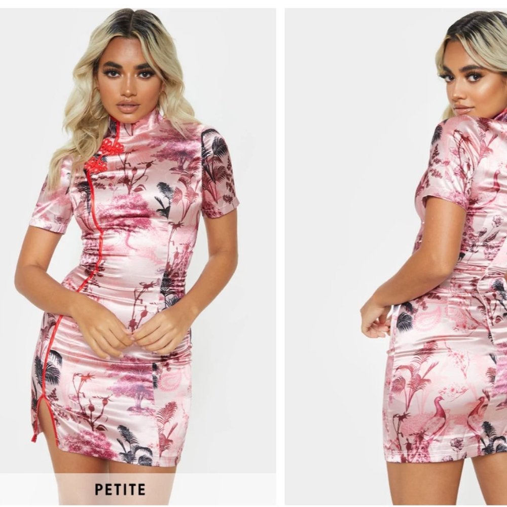 Pretty Little Thing Pink Satin Mini Dress